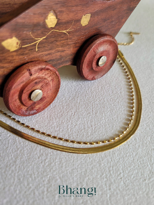 Golden Duo Layered Anklet