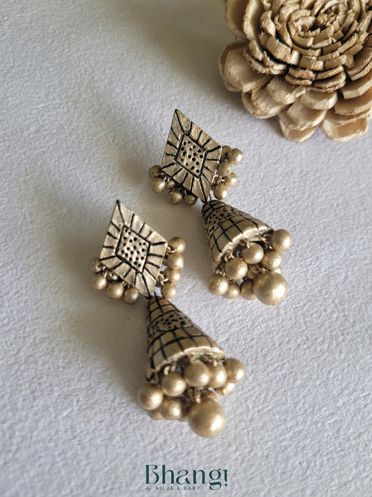 Terracotta Tribal Dome Earrings