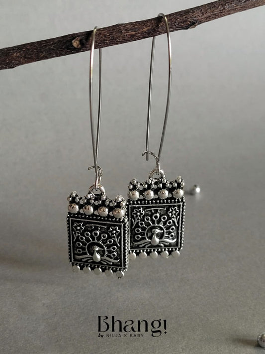 Mini Peacock Panel Earrings