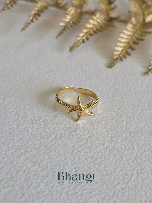 Starfish Charm Ring