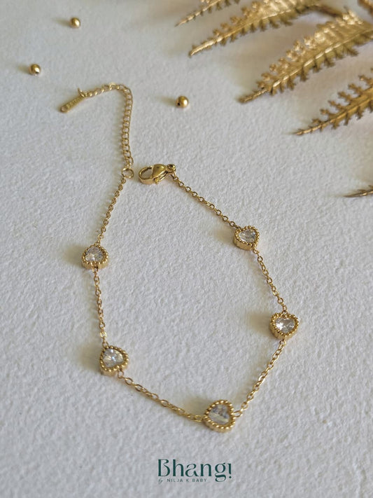 Heartbeat Sparkle Chain Bracelet