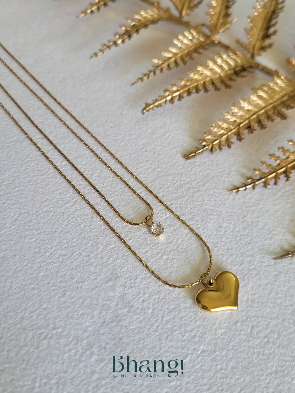 Golden Heart Duo Necklace