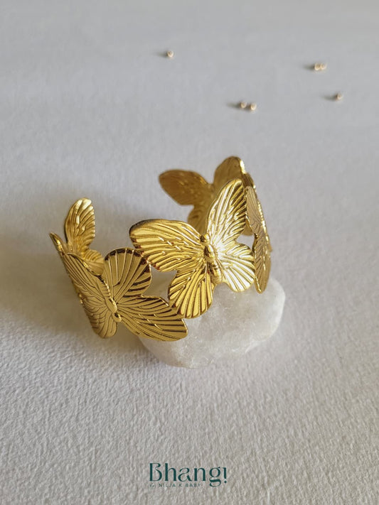 Golden Wings Butterfly Bangle