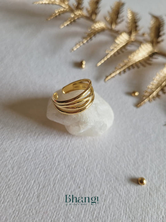 Golden Wave Open Ring