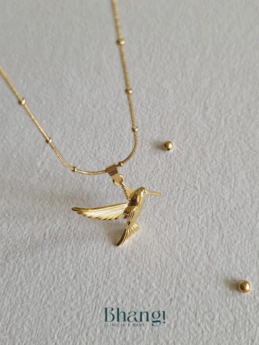 Golden Hummingbird Necklace