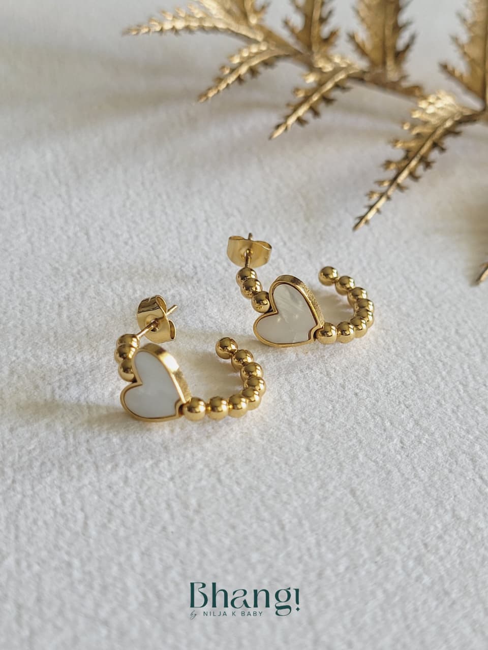Heart Bead Hoops