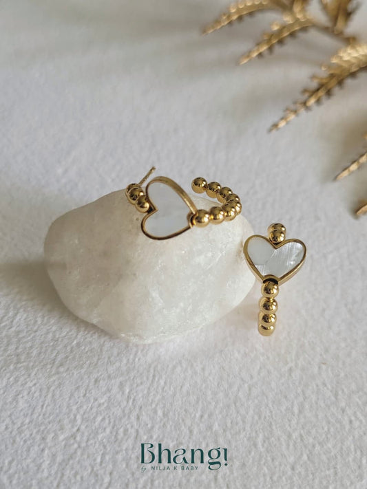 Heart Bead Hoops
