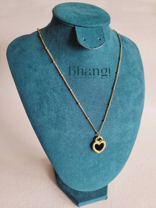 Reversible Heart Charm Necklace