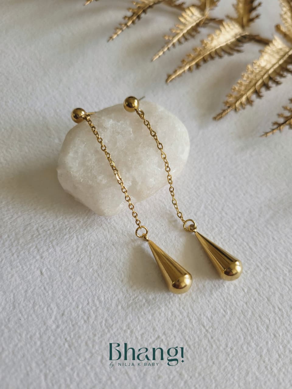 Golden Drop Dangle Earrings