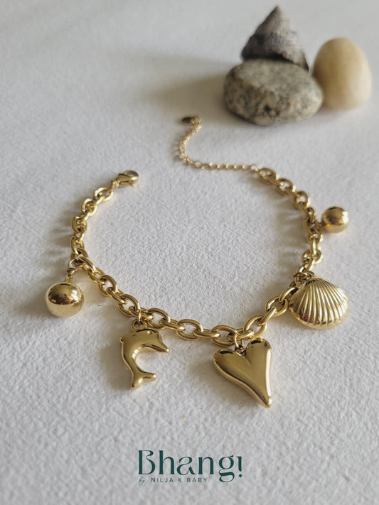 Ocean Charm Gold Bracelet