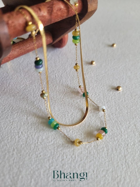 Aura Bead Layered Necklace