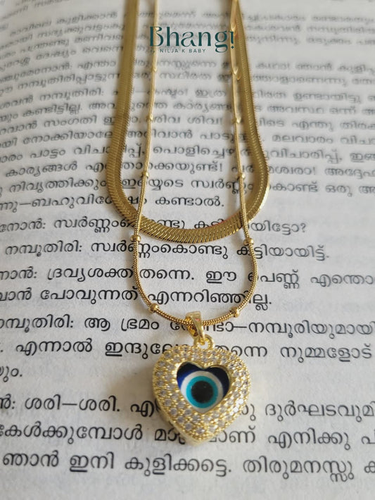 Heart Evil Eye Layered Necklace
