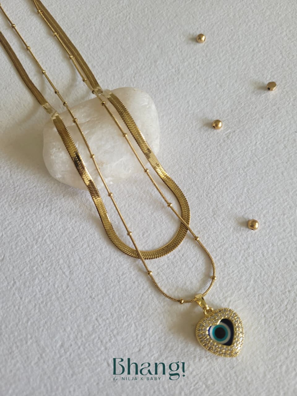 Heart Evil Eye Layered Necklace