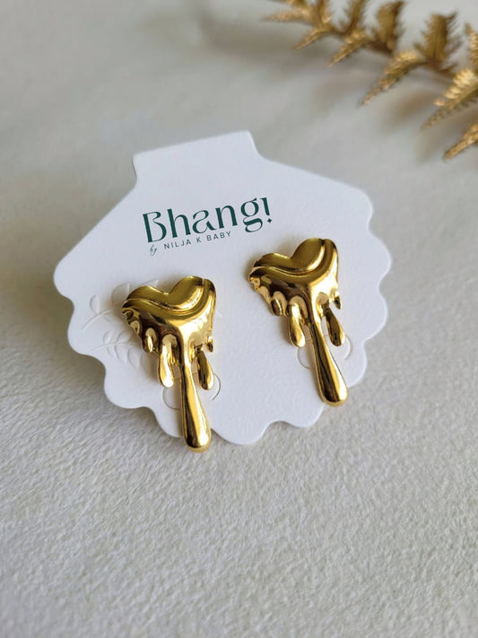 Melted Gold Drop Earrings