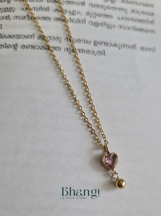 Blush Heart Drop Necklace