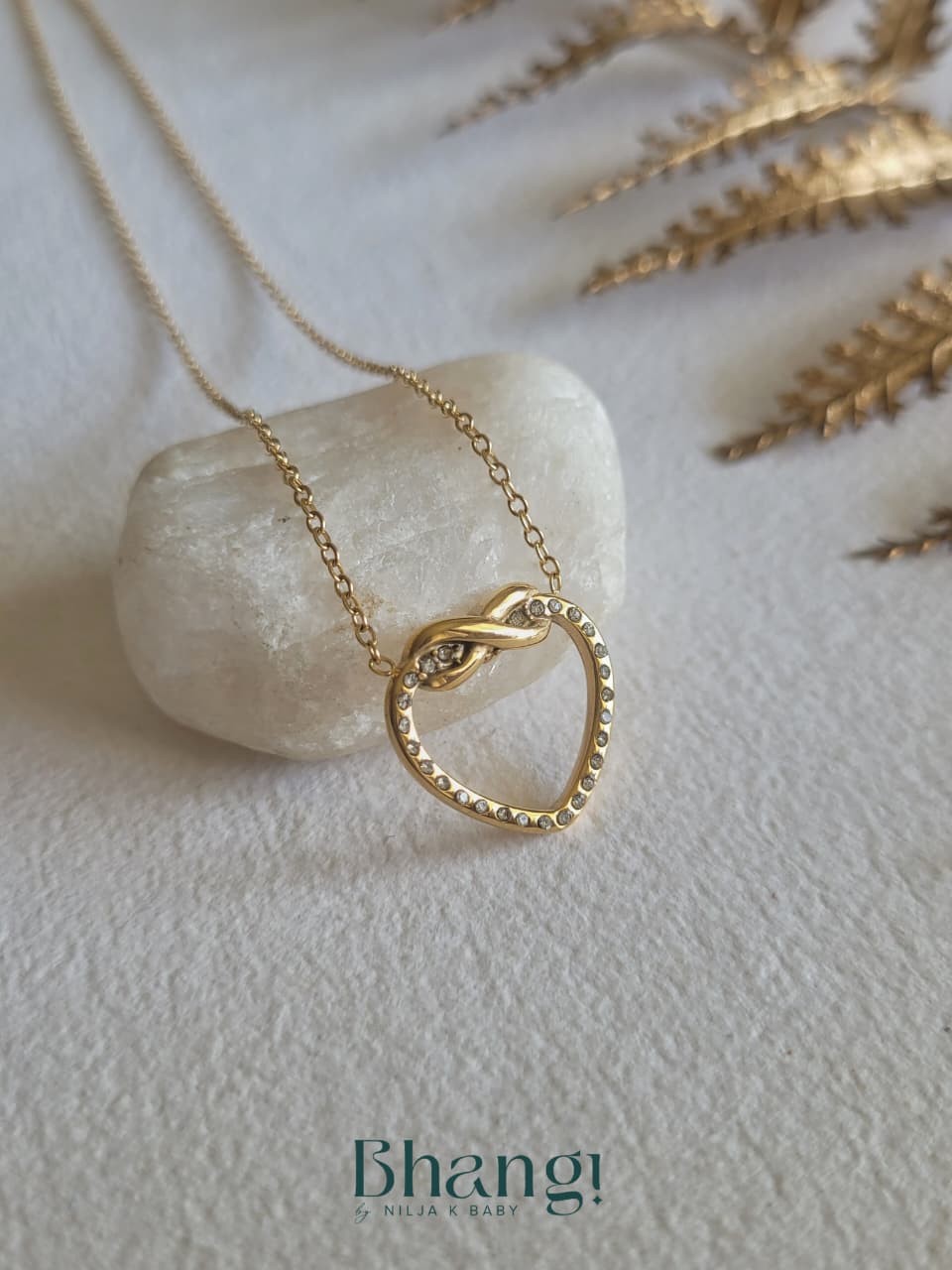 Golden Knot Heart Necklace