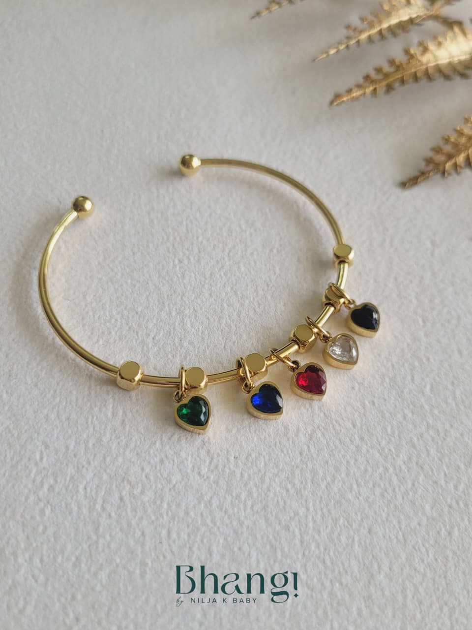 Heartline Charm Bangle