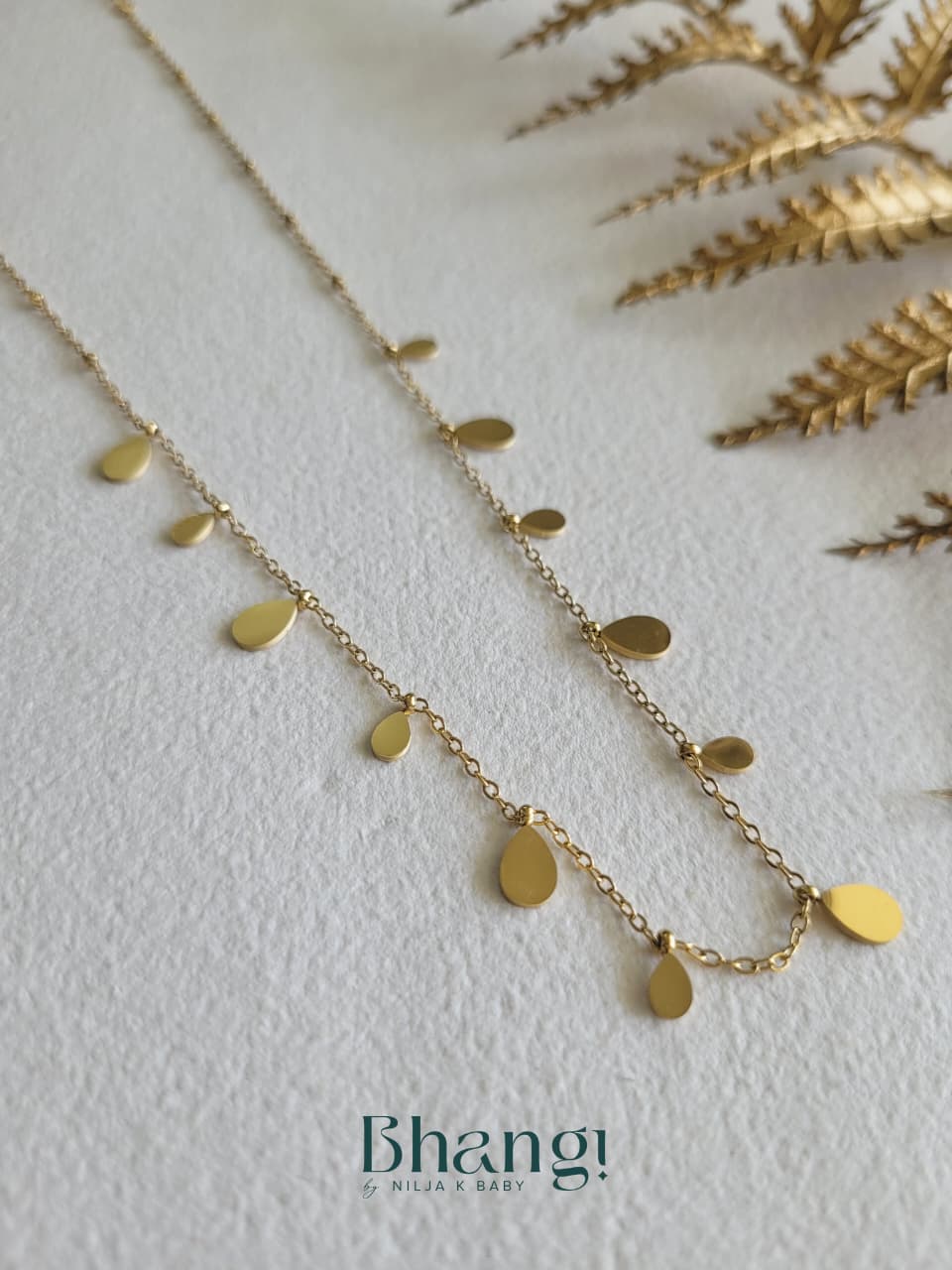 Golden Raindrop Necklace