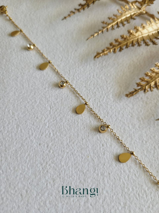 Golden Dewdrop Charm Bracelet