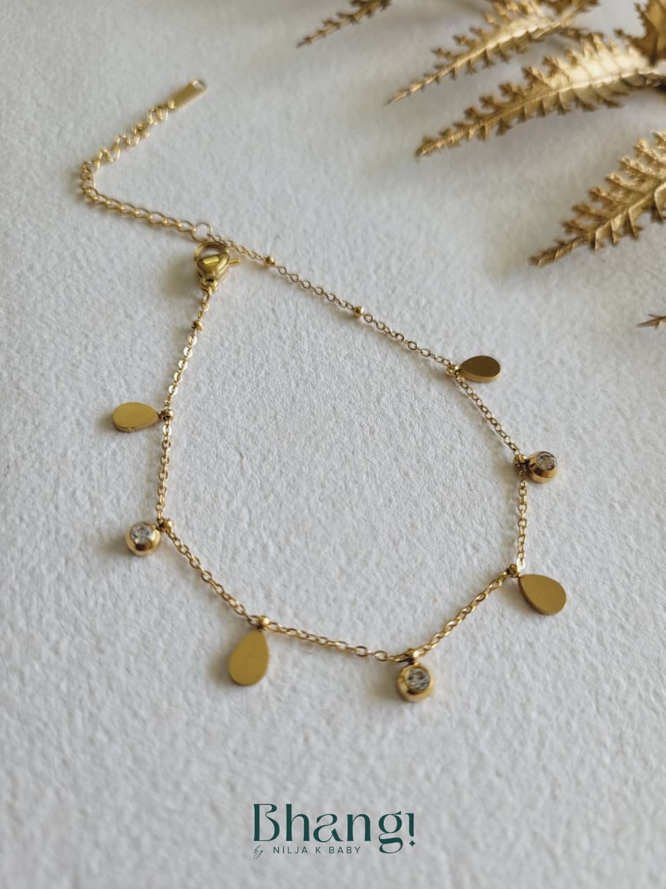 Golden Dewdrop Charm Bracelet