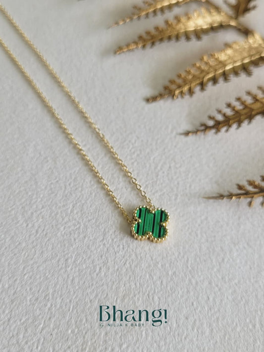 Forest Green Clover Necklace