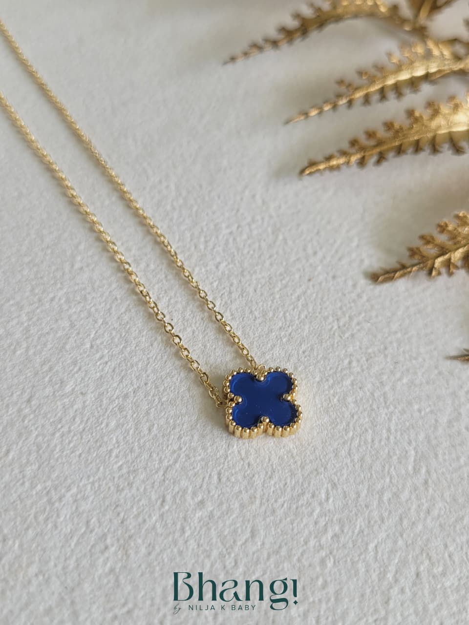 Royal Blue Clover Necklace
