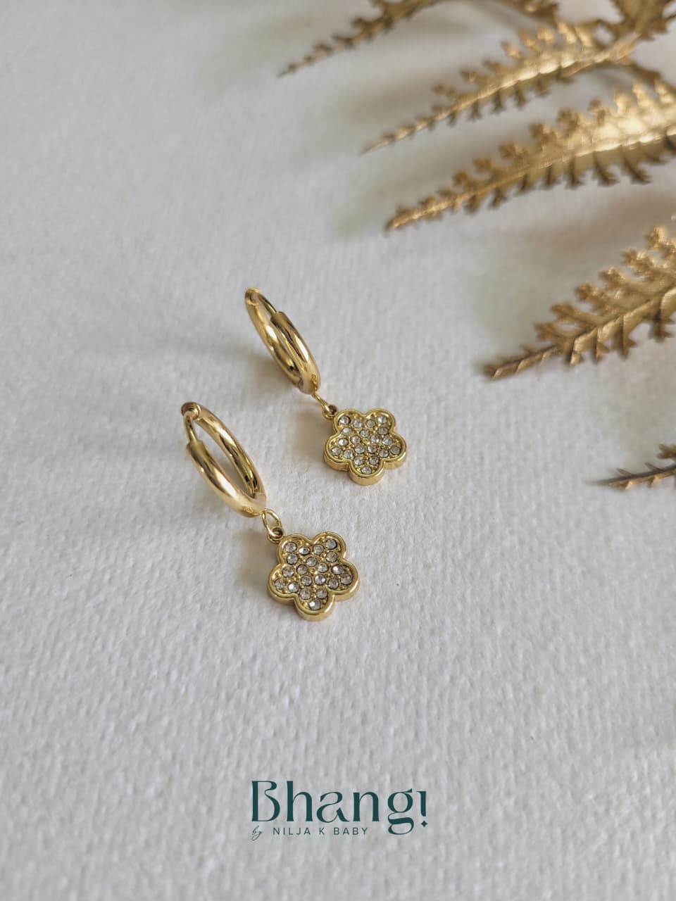 Crystal Bloom Drop Hoops