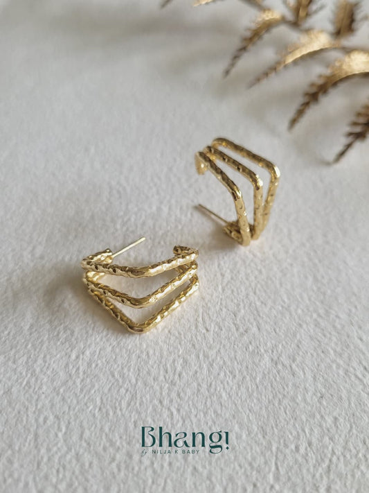 Chevron Layer Hoop Earrings