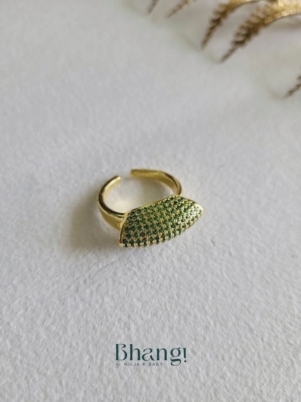 Emerald Veil Ring
