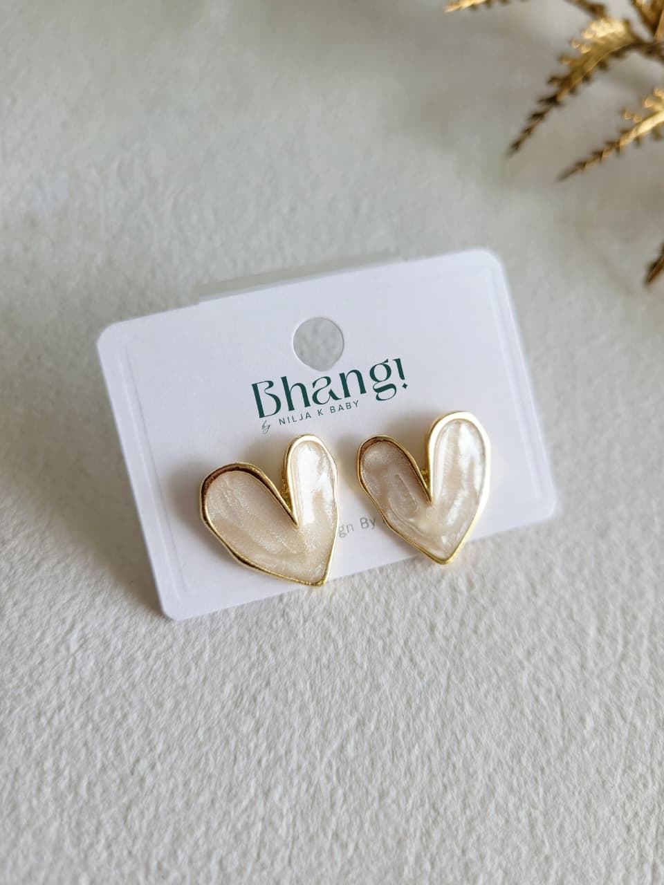 Ivory Heart Studs