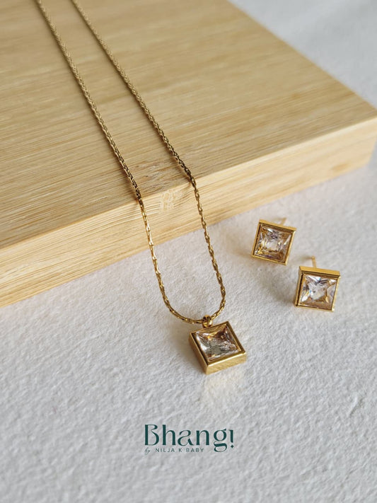 Lumière Square - Necklace & Earring Set