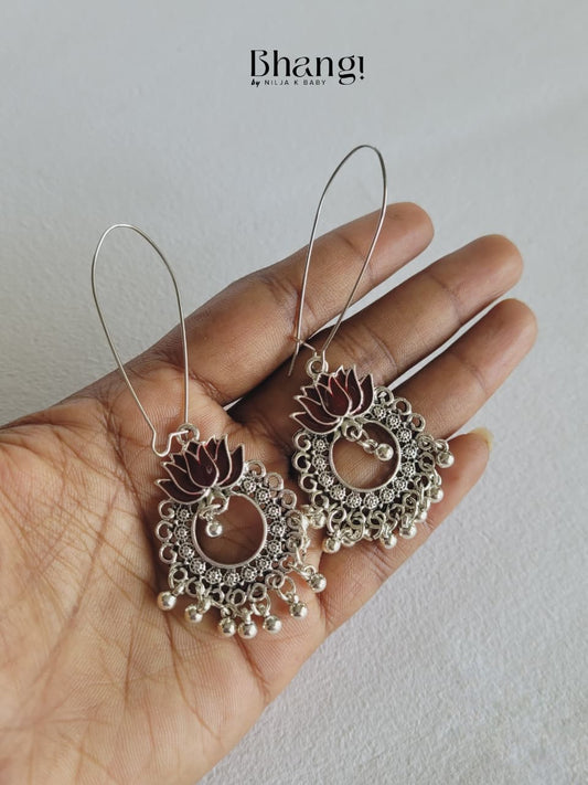 Lotus Chandbali Earrings – Brown