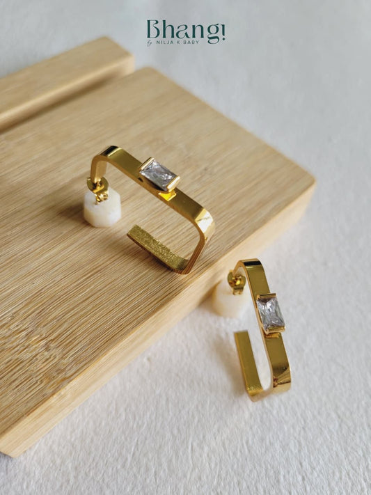 Luna Frame Crystal Hoops