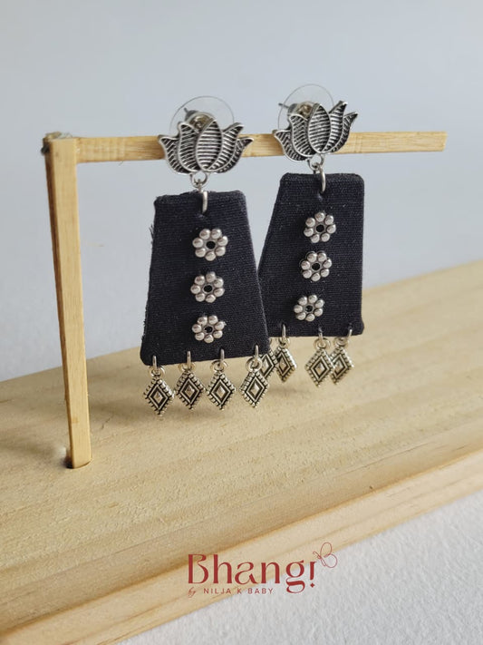 Pushpa Rekha Fabric Drop Earrings