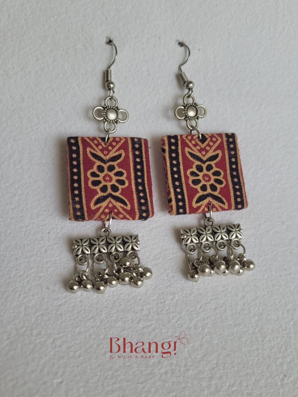 Raktika Floral Fabric Earrings