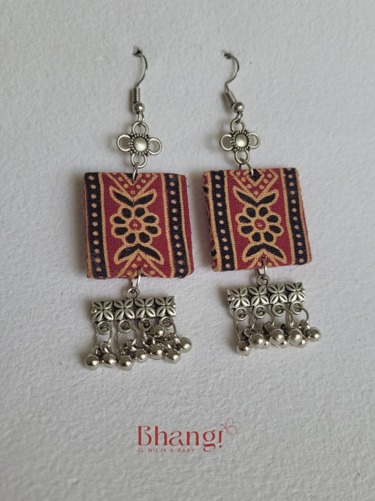 Raktika Floral Fabric Earrings