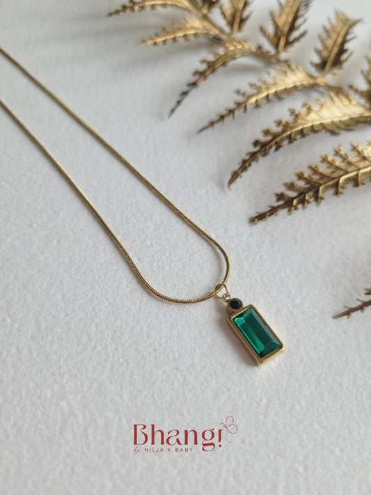Emerald Geometry Pendant Necklace