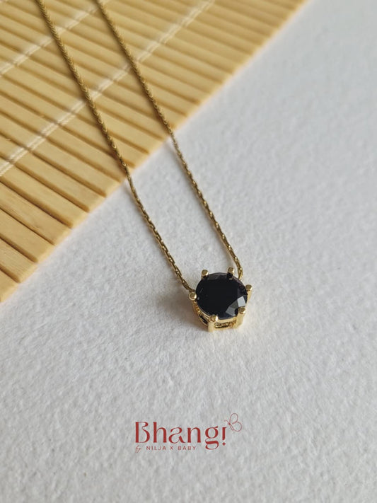 Noir Solitaire Pendant Necklace