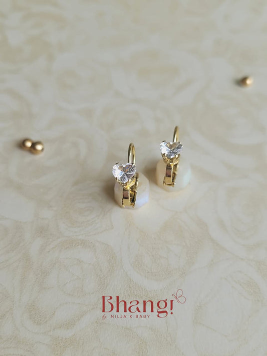Tiny Heart Crystal Earrings