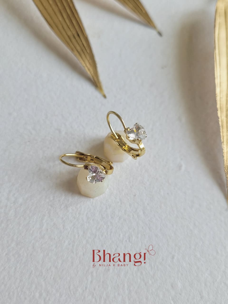 Tiny Heart Crystal Earrings