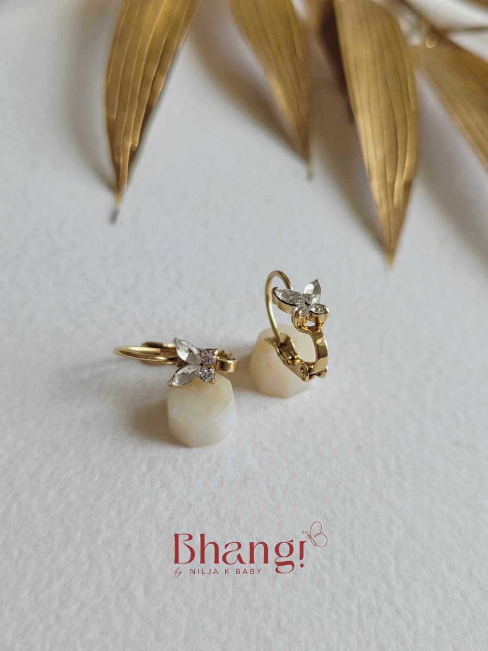 Tiny Crystal Butterfly Mini Hoop Earrings