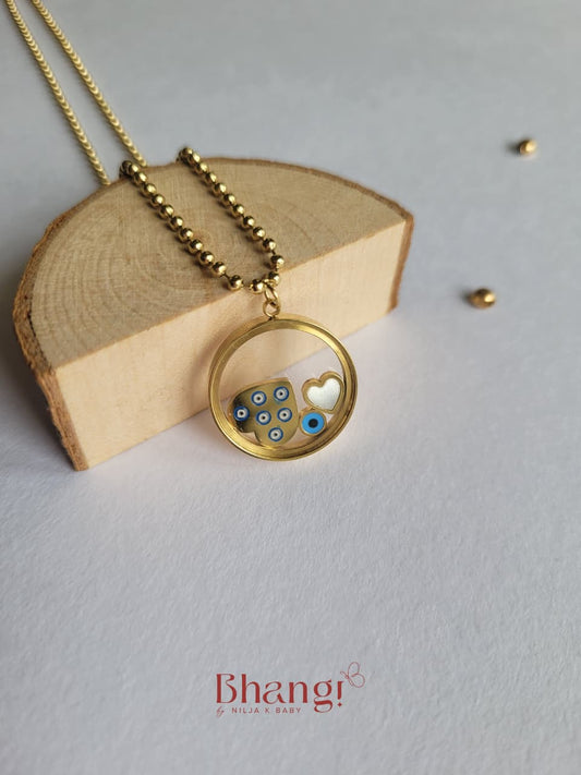 Evil Eye Floating Charm Pendant Necklace