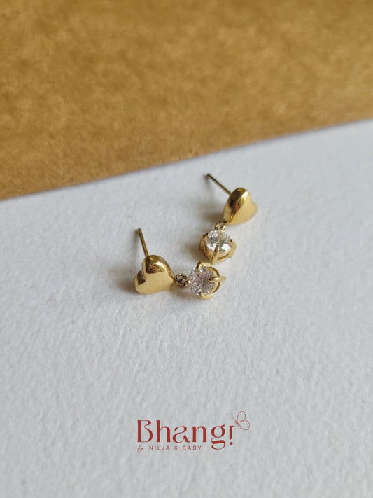 Amora Tiny Crystal Heart Drop Earrings