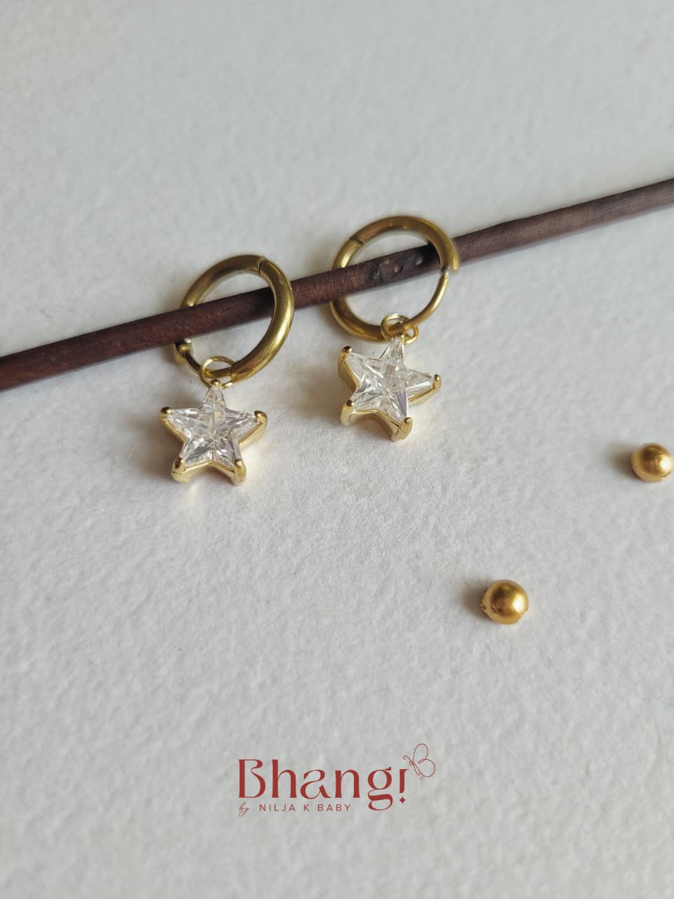 Crystal Star Drop Earrings