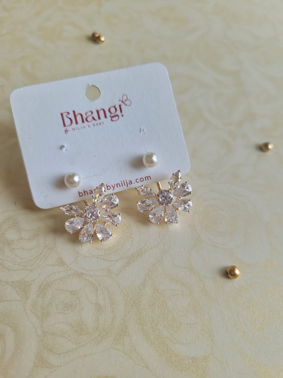 Celeste Floral Pearl Earrings