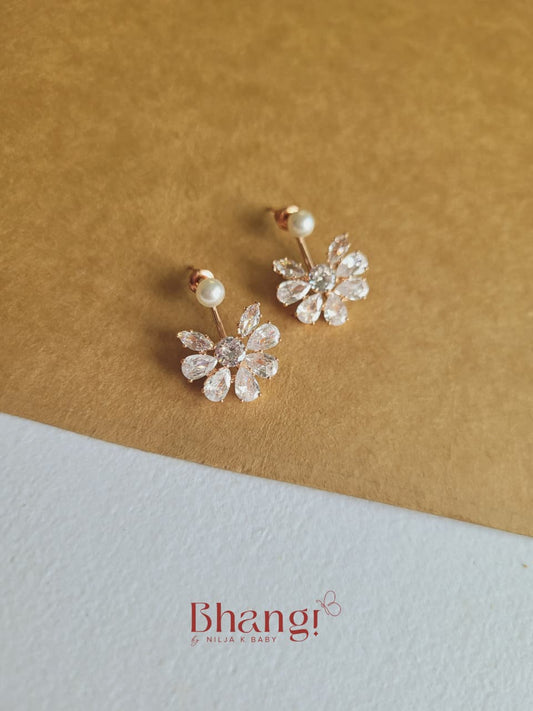 Rosé Bloom Crystal Earrings
