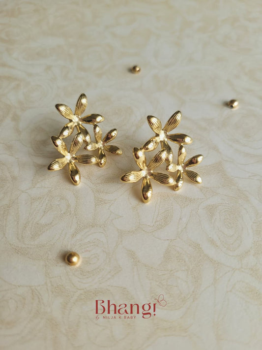 Golden Bloom Statement Earrings