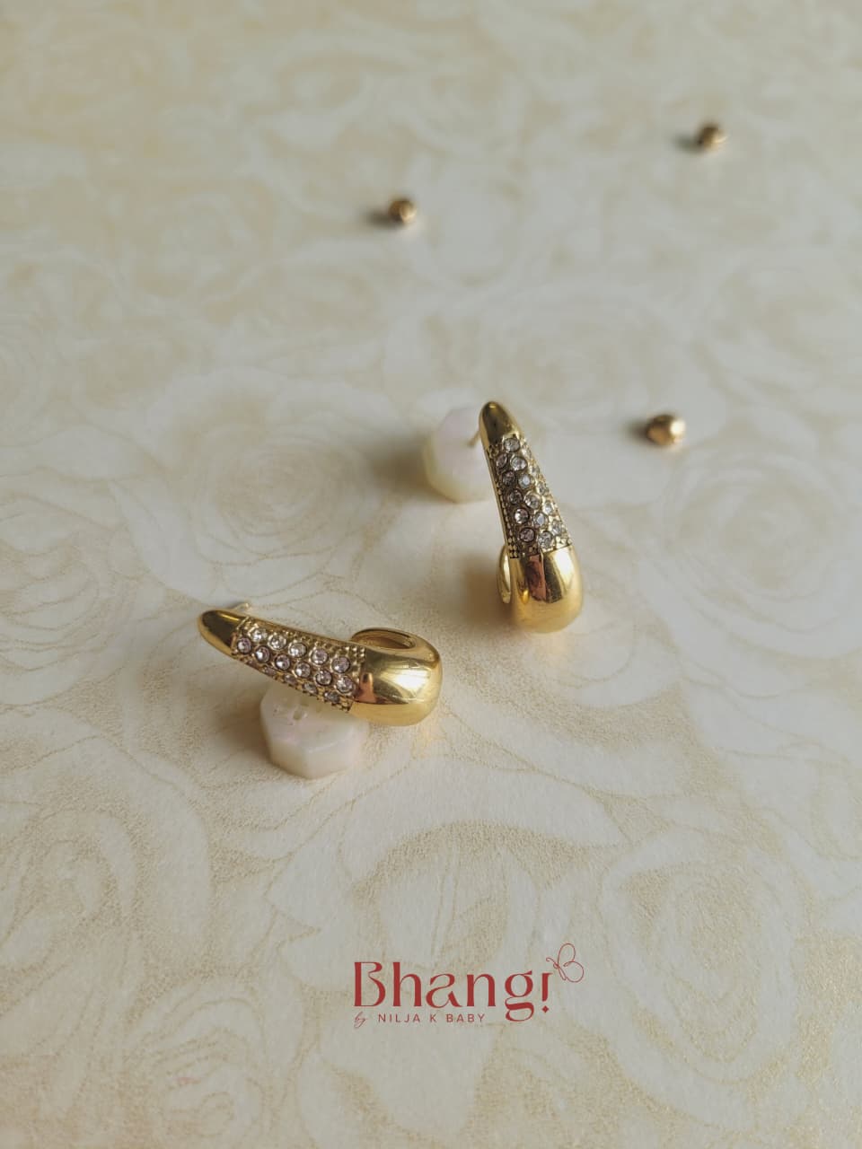 Luxe Crystal Bar Hoop Earrings