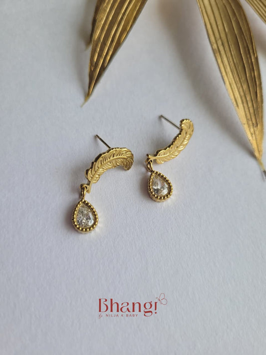 Feather Glow Teardrop Earrings