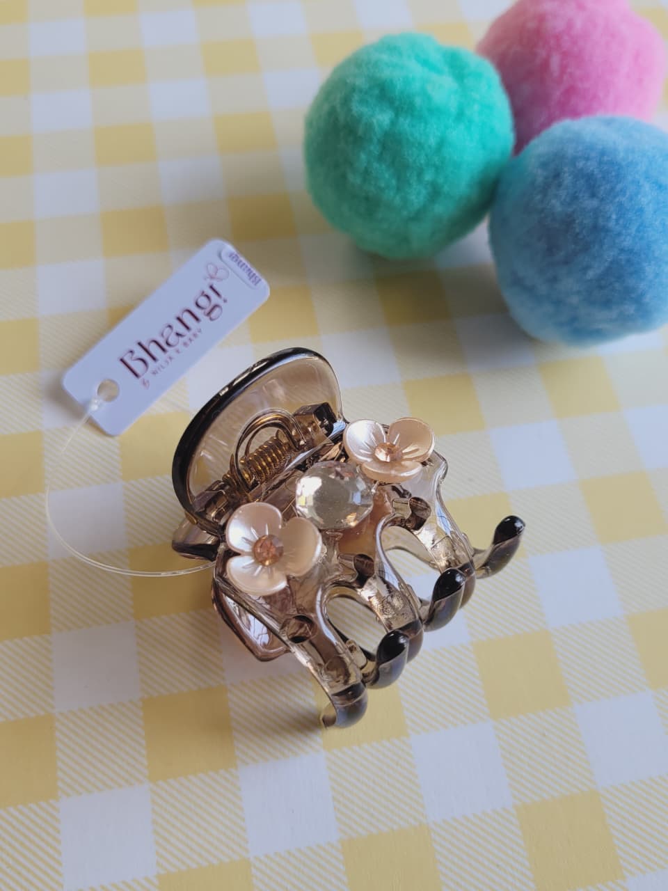 Floral Crystal Hair Claw Clip
